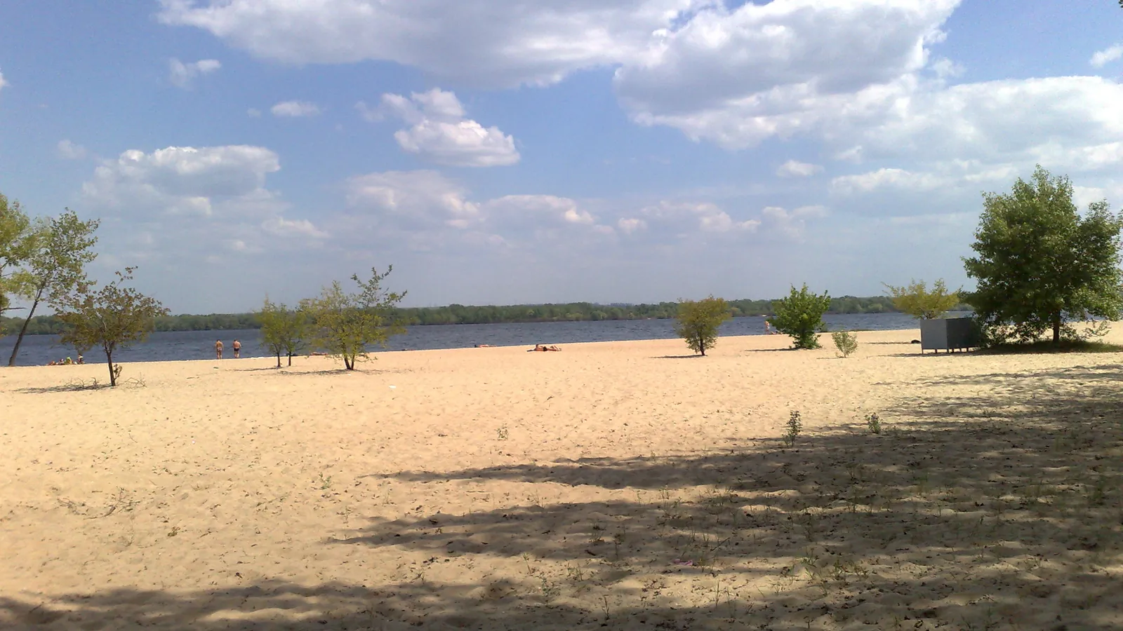 Beach on the Monastyrskiy Island, Dnipro, Ukraine - Blue Flag beach