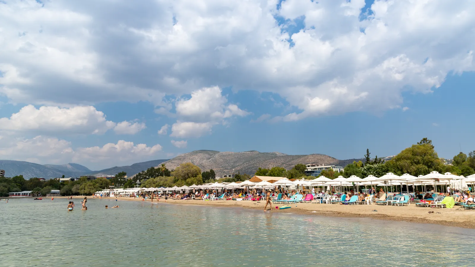 Glyfada beach, Athens, Greece - sand and the Saronic Gulf