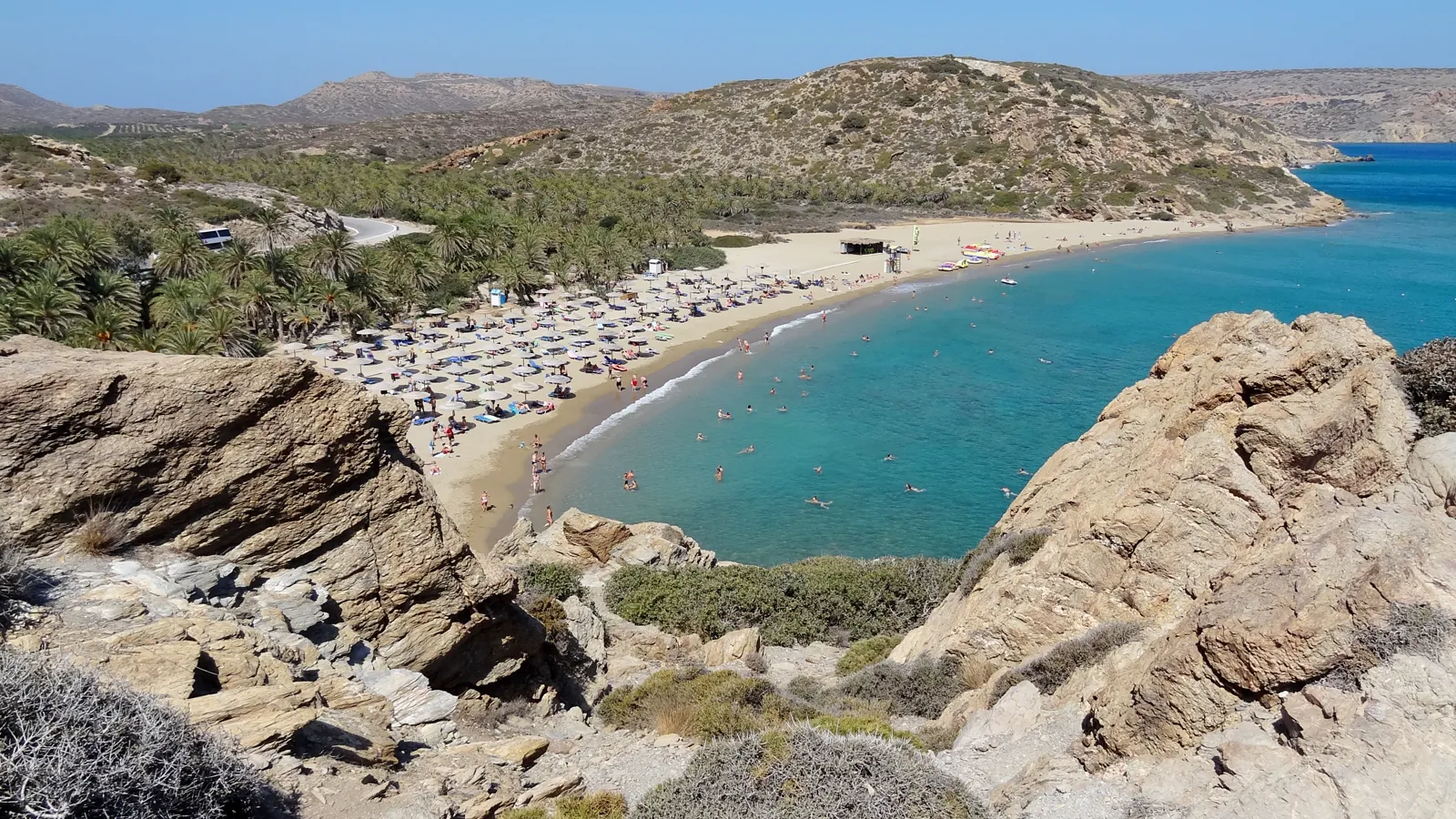 Vai beach, Crete, Greece - sand, palms, and the sea